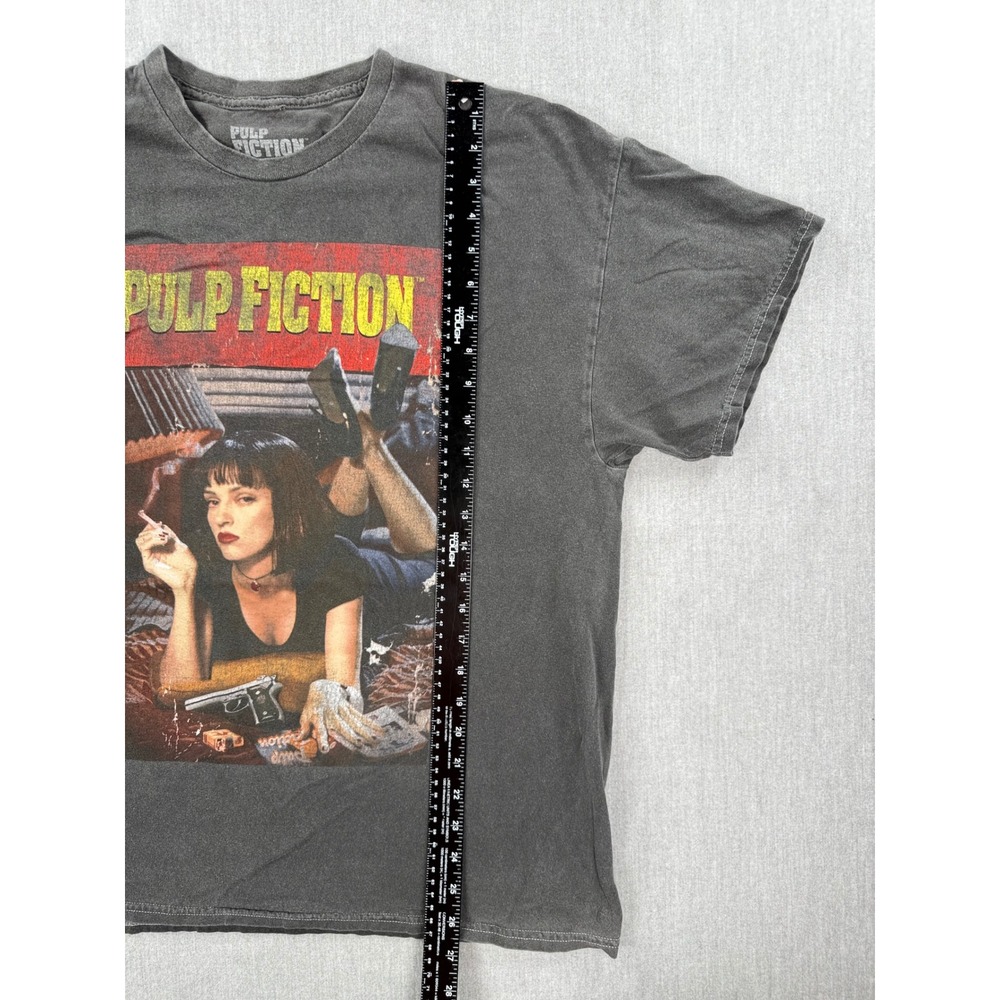 Pulp Fiction Mia Wallace Movie Poster Graphic Tee Shirt Gray Mens Large - Picture 4 of 4